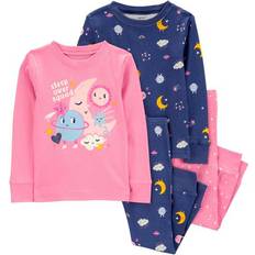 Carter's Baby Glow Space Pajamas 4-piece - Pink/Navy