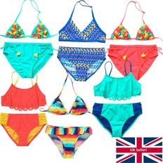 Blue Bikinis Children's Clothing H2O Aztec Crossover Bikini Set Royal 9-10 Years