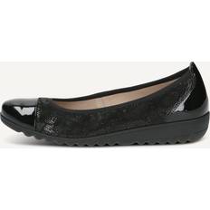 Caprice Halbschuhe Caprice Ballerina, schwarz, aus Leder mit Keilabsatz, Gr