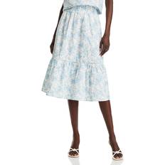 Aqua Skirts Aqua Floral Smocked Waist Midi Skirt 100% Exclusive Blue