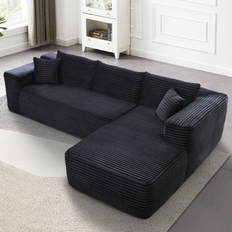 Black Furniture Latitude Run Kustas Black Sofa 104.3" 2 3 Seater