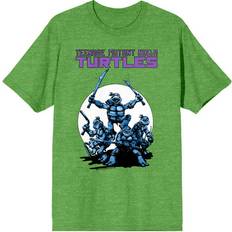 Clothing Sold by: Coalition, World Of TMNT Montone Turtles Circle Art Crew Neck Short Sleeve Green Heather Women T-shirt-XL