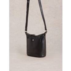 Mini Leather Fern Crossbody In Black Pure Black