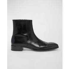 Bottes Tom Ford Black Burnished Leather Elkan Boots BLACK