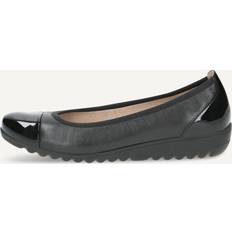 Caprice Halbschuhe Caprice Ballerina, schwarz, aus Leder mit Keilabsatz, Gr