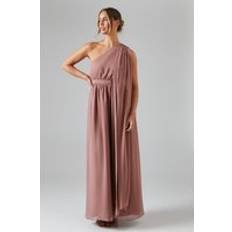 Coast Chiffon Drape Shoulder Line Bridesmaids Dress Pink