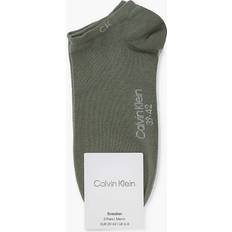 Calvin Klein Green Socks Calvin Klein Mens Agave Green Branded Low-cut Pack of Two Stretch-cotton-blend Socks 5.5-8 AGAVE GREEN