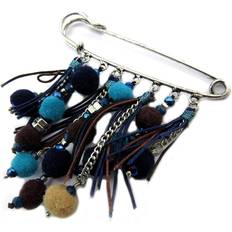 Blue Brooches Les Trésors de Lily [P3679] Designer Brooch 'Altaï' blue