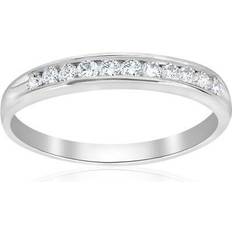 Engagement anniversary ring 14k white gold round cut 0.25 ct diamond jewelry