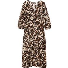 Mango White Dresses Mango Claudie V-Neck Midi Dress - Black/Multi