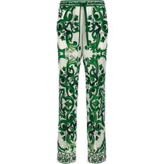 Dolce & Gabbana Green Trousers Dolce & Gabbana Maiolica Pantaloni Verde-Uomo Green 52IT