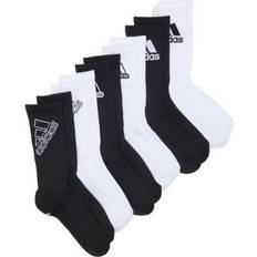 Adidas Black Underwear Adidas Kids' Cushioned 2.0 6-Pack Crew Socks in White/Black Medium