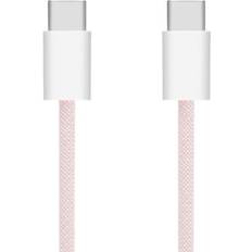 Flettet USB-C- til USB-C-kabel Rosa 1 m
