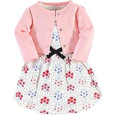 Organic/Recycled Materials Other Sets Touched By Nature Girls' Organic Cotton Dress and Cardigan, Floral Dot, 4-Toddler