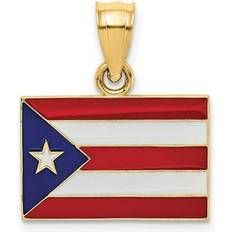 Charms & Pendants Goldia 14k enameled puerto rico flag pendant k869 1.43