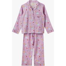 Purple Pyjamases STYCH Kids' Cotton Breakfast Pyjamas, Light Purple