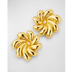 Lele Sadoughi Pinwheel Flower Button Earring in Gold Metallic Gold. all. all