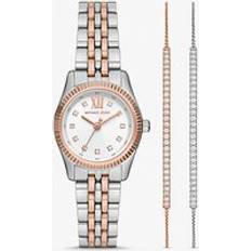 Michael Kors MK Lexington PavÃ© Two-Tone Watch and Slider Bracelet Gift Set Rose Gold