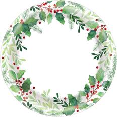 Amscan Disposable Plates Holly Christmas 200-pack