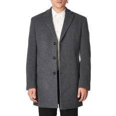 Calvin Klein Men Coats Calvin Klein Men's Prosper Wool-Blend Slim Fit Overcoat Grey 54R