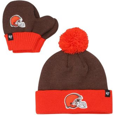 Orange Beanies Children's Clothing '47 Infant Boys and Girls '47 Brand Brown, Orange Cleveland Browns Bam Bam Cuffed Knit Hat with Pom and Mittens Set Brown, Orange Brown/Orange One Fits All