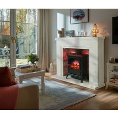 Fireplaces Endeavour fires farlington fireplace suite with black electric stove and flue