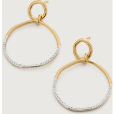 Monica Vinader Diamond Earrings Monica Vinader Riva Ripple Diamond Cocktail Earrings, Gold/Silver