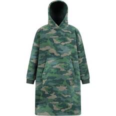 One Size Outerwear Mountain warehouse Childrens/kids Borg Lined Camo Hoodie Blanket Khaki Green One Size