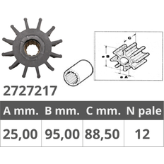 Parti del motore della barca Jabsco Impeller 17936-21676 impeller genuine 17936-001/2167