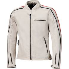 Grey Motorcycle Jackets Held Brixham Leather Jacket - Grey/Red Woman