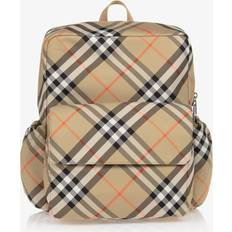 Nylon School Bags Burberry Beige Check Nylon Backpack 34Cm