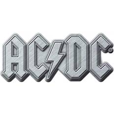 Silver Brooches AC/DC Metal Logo Pin