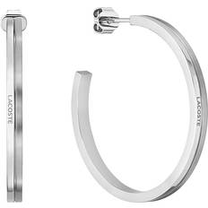 Lacoste Silver Jewelry Lacoste Jewelry Virtua Women's Stainless Steel Hoop Earrings, Color: Silver Model: 2040202