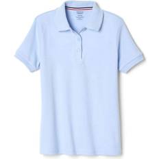 Polo Shirts French Toast Girls Size' Short Sleeve Picot Collar Polo Shirt Standard & Plus Light Blue, 14-16 Plus