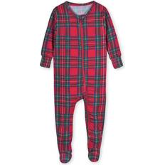 Gerber Unisex Baby Toddler Buttery Soft Snug Fit Footed Pajamas with Viscose Made from Eucalyptus, Stewart Plaid, Months