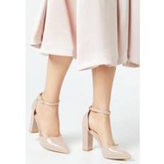Coast Sadie Platform Pointed High Block Heel Shoes Beige