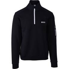 HUGO BOSS GREEN Half Zip Sweatshirt Dark Blue