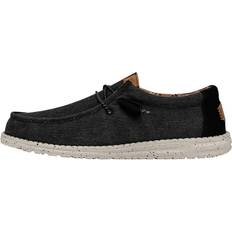 Hey Dude Lågskor Hey Dude Wally Washed Canvas Mens Black Oxford