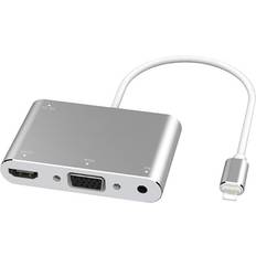 Lightning To HDMI+VGA+Audio Three-In-One Converter For Iphone