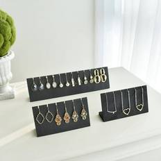 Black Jewelry Stands Bed Bath & Beyond Piece Lightweight Wooden Jewelry Stand Set, Earring Display for Pairs Black