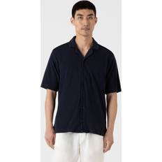 Sunspel Shirts Sunspel Vy Camp-Collar Regular-fit Toweling Shirt - Navy