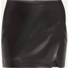 Leather Skirts Alice + Olivia Siobhan Vegan Leather Wrap Mini Skirt CAMEL