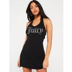 Juicy Couture Dresses Juicy Couture Hector Fitted Jersey Halter Dress With Diamante Logo Black, Black, Xl, Women