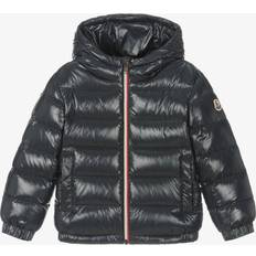 Moncler Outerwear Moncler Girls Vy Kids Aubert Striped-trim Hooded Shell-down Jacket 4-14 Years NAVY