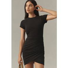 Good American Short Dresses Good American Short-Sleeve Sandwashed Jersey Mini Dress Black 4 X