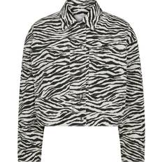 Co'Couture Outerwear Co'Couture Zioncc Zebra Crop Jacket - Offwhite