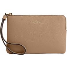 Coach Corner Zip Wristlet - Gold/Taupe