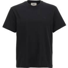 Ami Paris Bomuld Kortærmet T-shirt Lige Pasform - Sort