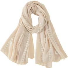 Linen Scarfs Baocc Sold by: Windluke, Accessories Scarf Linen Women Cotton Long Embroidered Fashion Plain and Thin Scarf Scarf Beige