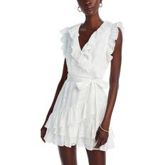 Aqua Clothing Aqua Ruffled Belted Dress 100% Exclusive White